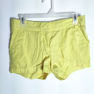 J. Crew Broken In Chino Cotton Shorts Lemon Yellow Size 2